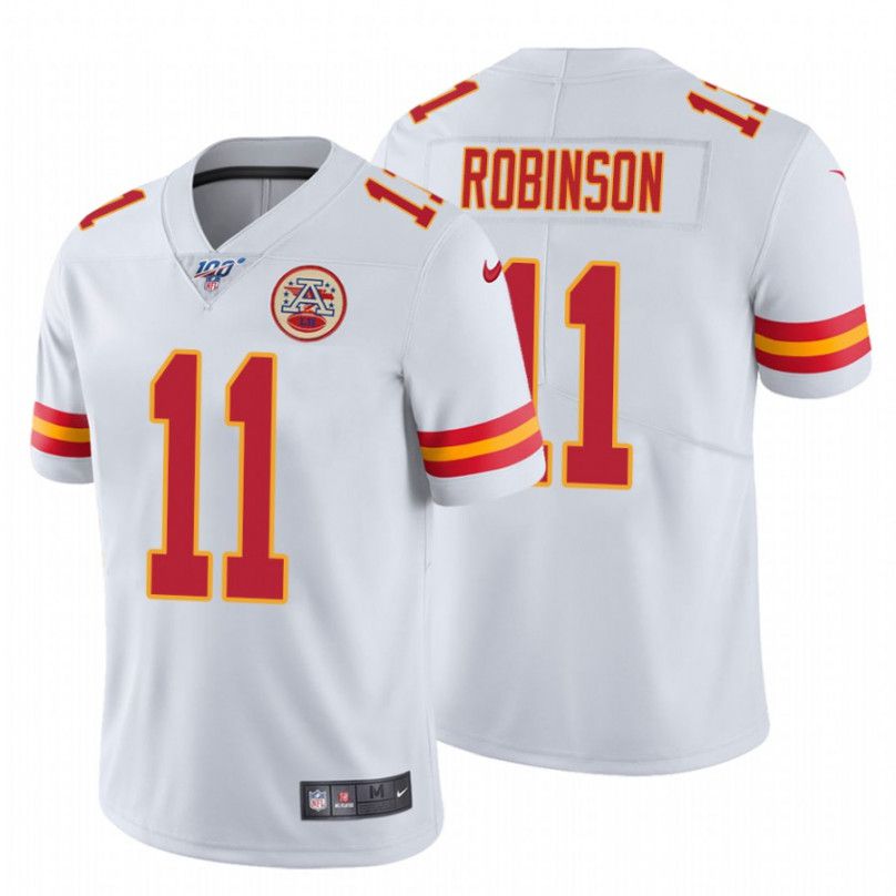 Men Kansas City Chiefs 11 Demarcus Robinson Nike White 100th Limited NFL Jersey